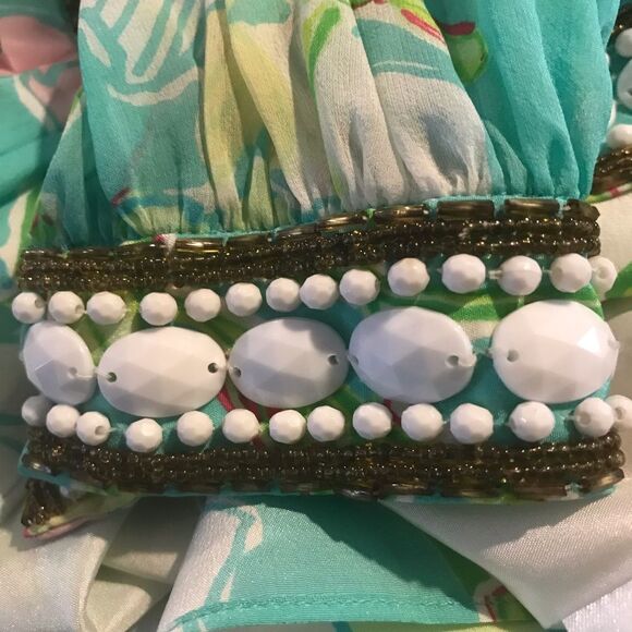 Lilly Pulitzer Madly Glamorous Harper Beaded Shift Dress 100% Silk Women Size 6 - Picture 7 of 15